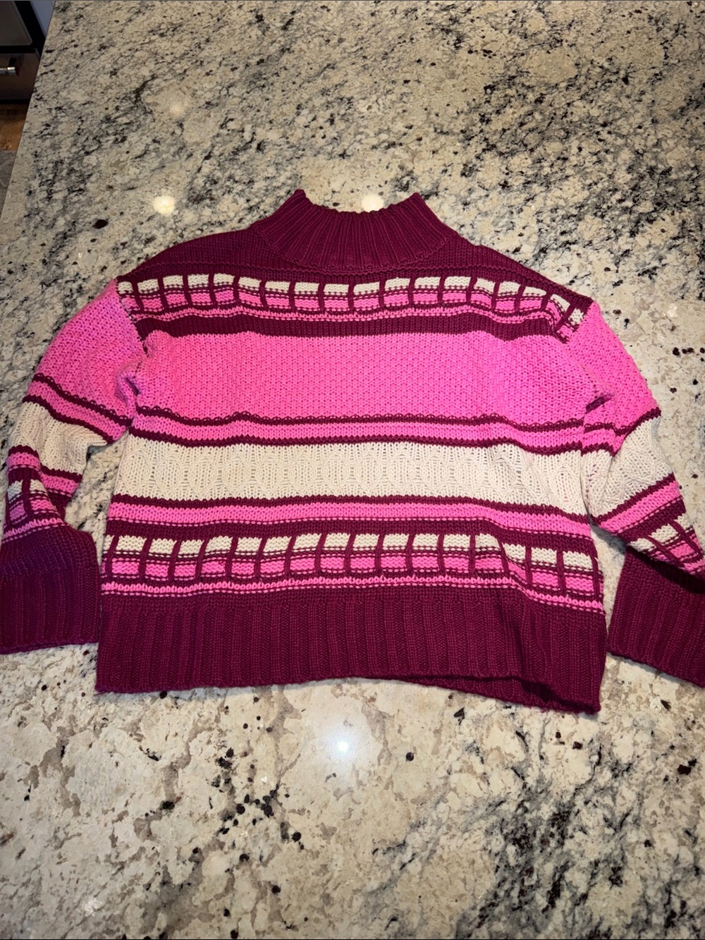 Striped Pink and Cream Knit Sweater-Altar’d State